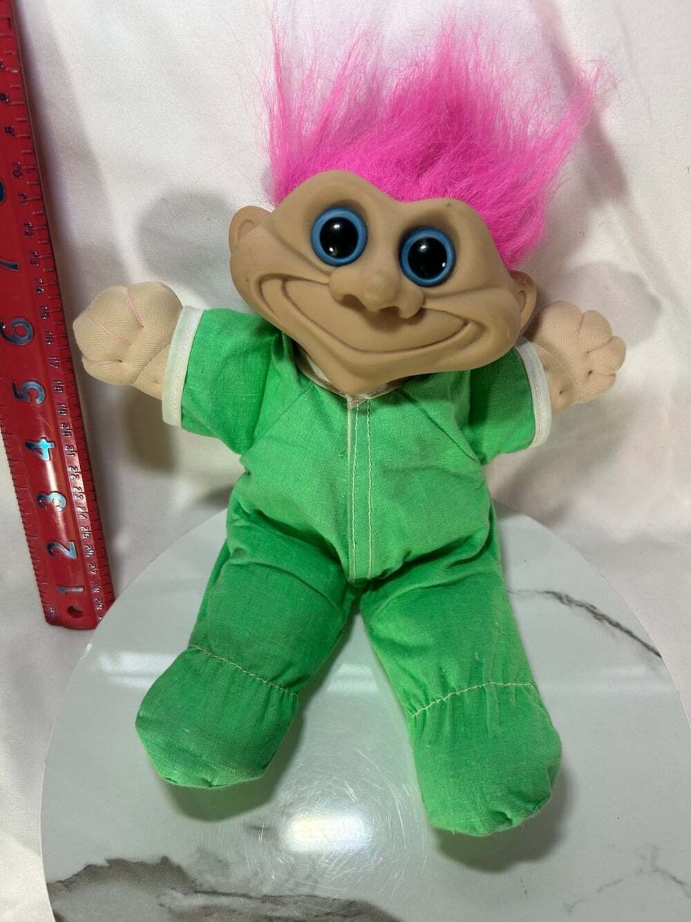 VTG Street Kids Troll Green Outfit hot pink hair ( short) blue eyes soft body 11